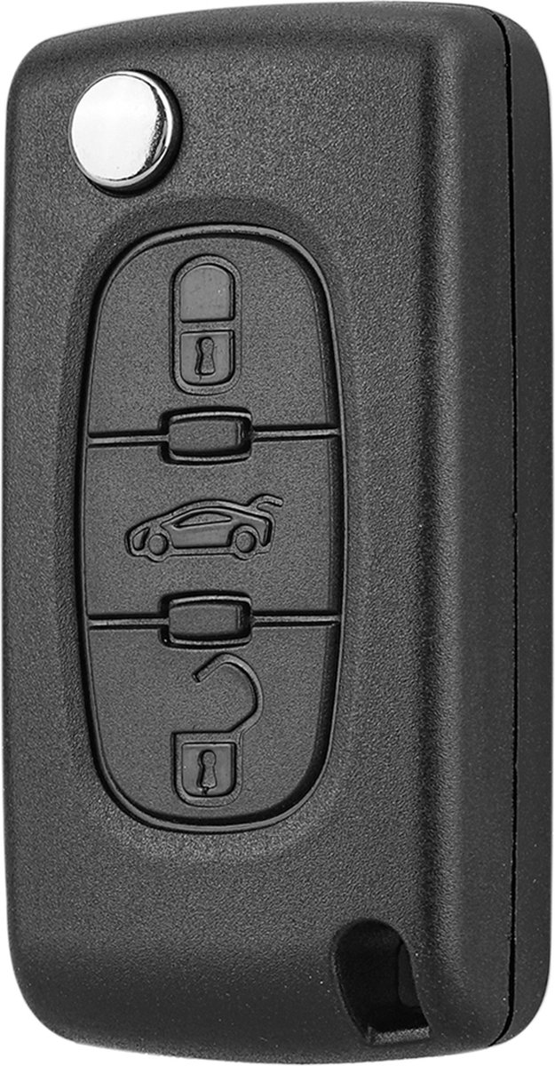 TLVX Sterke Autosleutel Behuizing Geschikt voor Peugeot en Citroën / Sleutelbaard HU83 / Sleutelcode CE0523 / Ter vervanging van Originele Sleutel behuizing / afstandsbediening Auto / 3 knops / Achterklep knop / 3 knoppen / 1 stuks