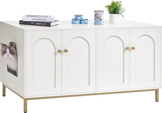 Feandrea kattenhuis, kattenbakkast met verwijderbare verdeler, tafel