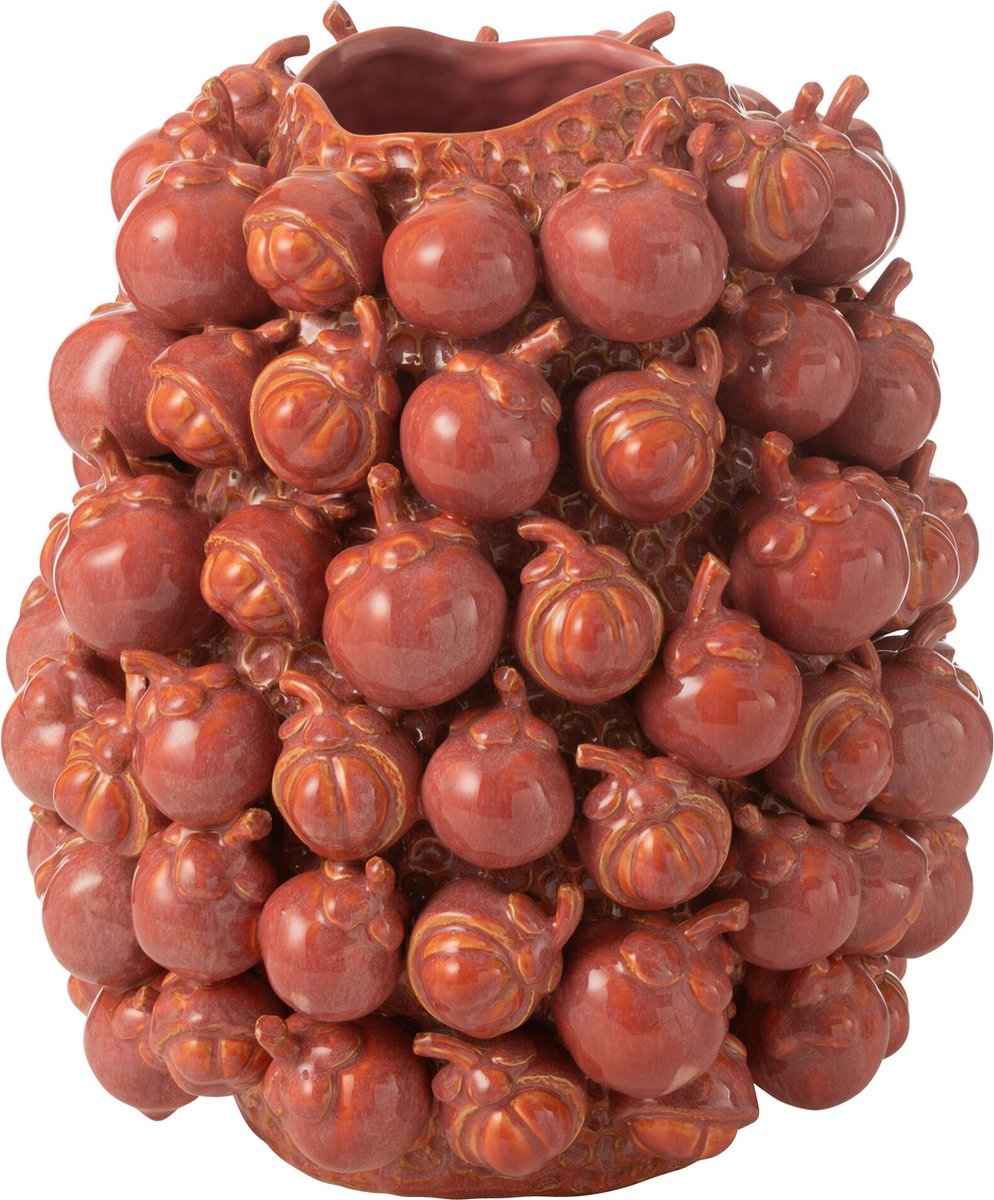 J-Line vaas Botanica - keramiek - koper/roze - small - Ø 31 cm Paars