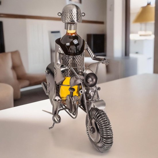 Metalen wijnfles houder Golfer
