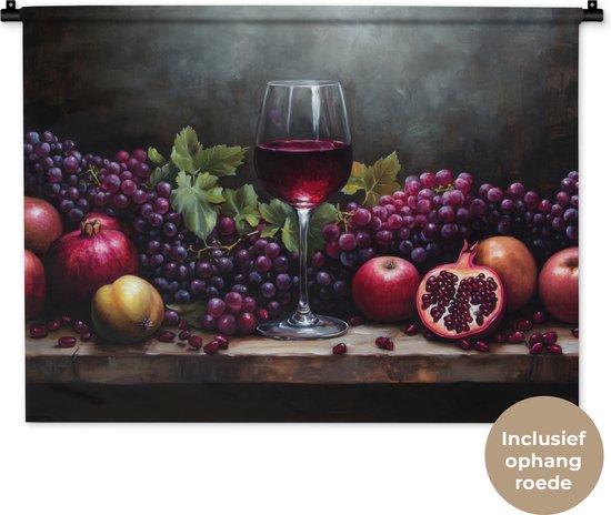 Tapisserie murale 90x67,5 cm - Vin - Fruits - Nature morte - Tapisserie - Tapisseries