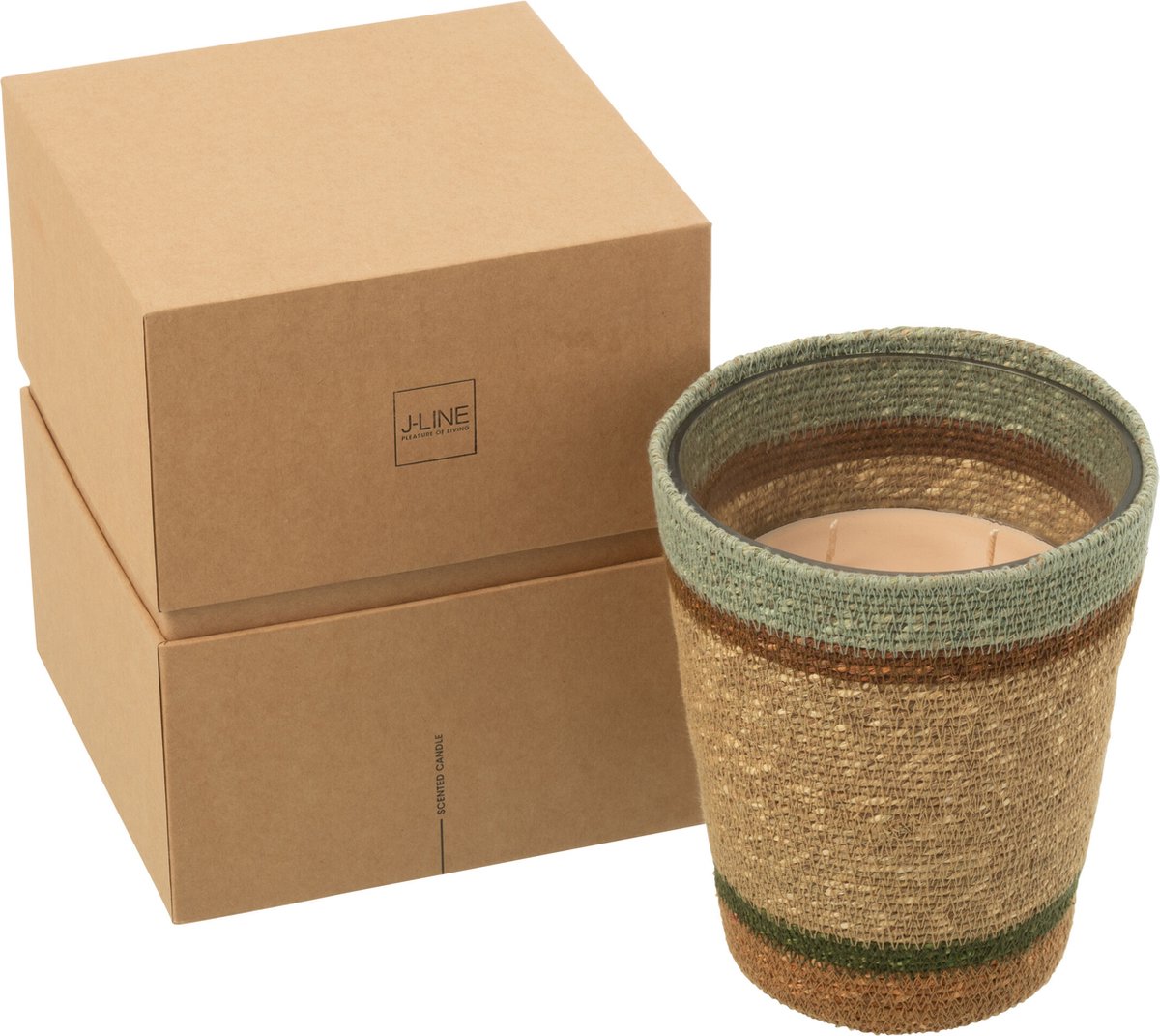J-Line geurkaars Mand - Herbal Serenity - mix/beige - large - 75U Multi