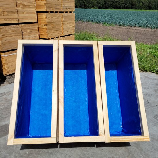 AMISHOUT - Jardinière haute en bois 100x40x54 – jardinière d'extérieur naturelle