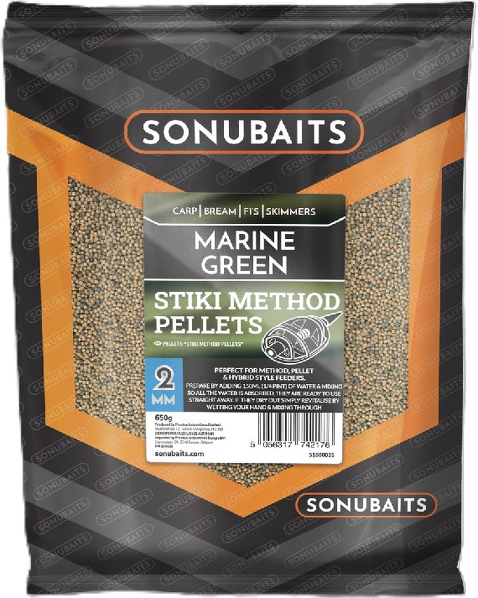 Sonubaits Stiki Method Pellets 4mm Marine Green 650gr