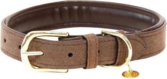 Kentucky - Hondenhalsband - Velvet - Leder - 37 cm - XS - Hondenriem