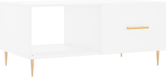 Phoenix Atlanta Bijzettafel, hout, wit hoogglans, 38 x 63,7 x 42,7 cm
