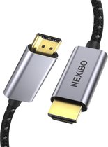 Nexibo Premium HDMI 2.1 Kabel - 8K Ultra HD - 48Gbps - Ultra High Speed 120Hz - Gevlochten Nylon - 1 Meter