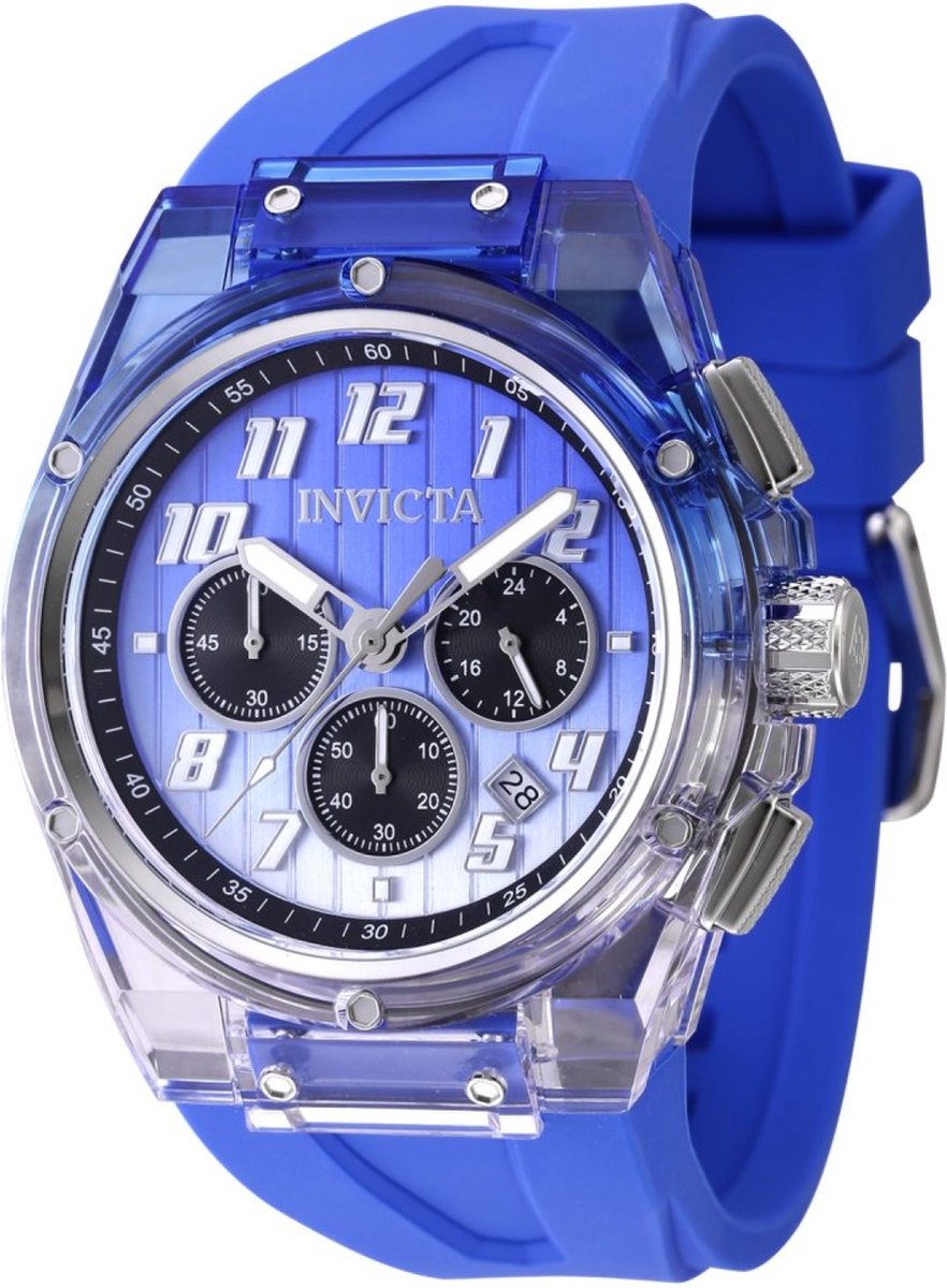 Invicta S1 Rally 47350 Heren Horloge - Waterdicht - Analoog - Quartz Uurwerk - Roestvrij Staal met blauwe Wijzerplaat - 44mm