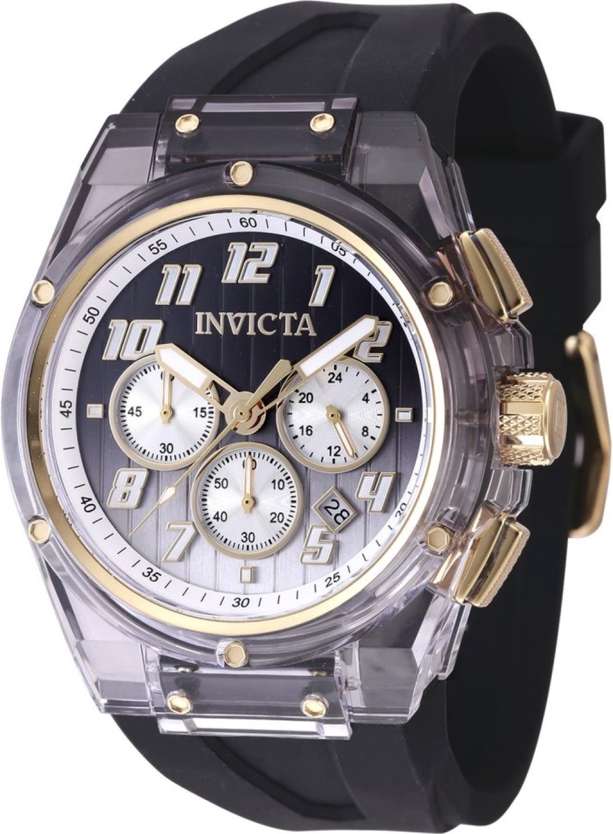 Invicta S1 Rally 47352 Heren Horloge - Waterdicht - Analoog - Quartz Uurwerk - Roestvrij Staal met grijze Wijzerplaat - 44mm