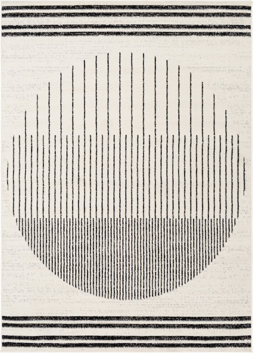 SURYA - ENSO Modern Scandinavisch Wit/Zwart Tapijt