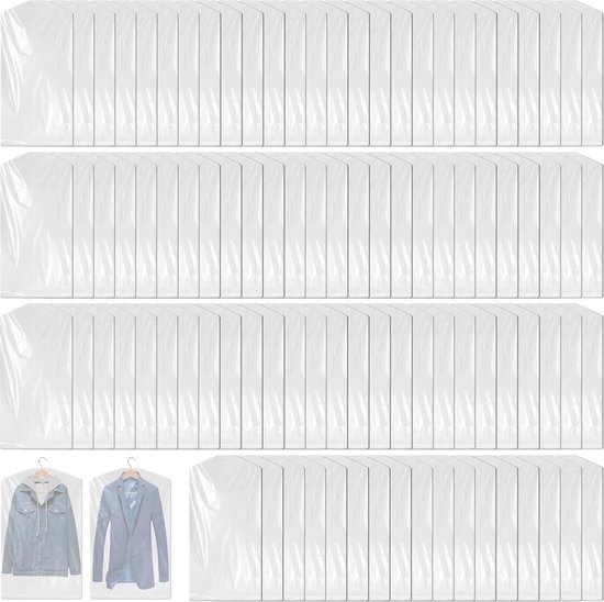 Kledingzakken Voor Opslag En Reizen, 101 Cm, Kledingzakken Voor Het Ophangen Van Kleding Ademende Kostuumhoezen Voor Kast Met Doorzichtig Venster Voor Pakken Jassen Mantels 6 Stuks
