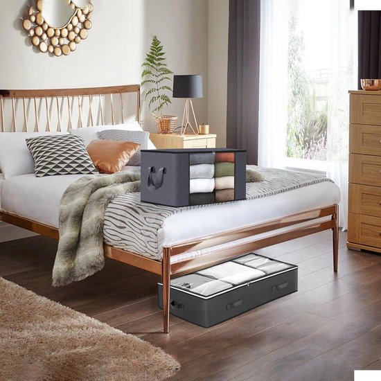 Opbergdozen voor onder het bed - Set van 2 - Met wieltjes