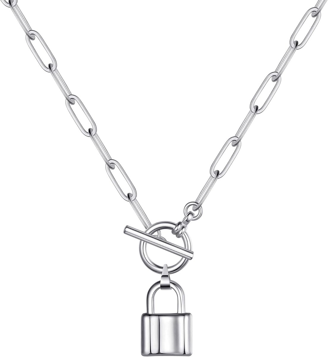 Ketting - Slot - Locket love - Zilverkleurig - Stainless steel - 58 Centimeter - Damesdingetjes