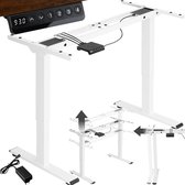 tectake® Elektrisch in hoogte verstelbaar bureauframe - Metalen tafelframe - Geheugenfunctie en stootbeveiliging - 2 stille motoren - Ideaal voor werk en gamen - Zit/sta bureau - Draagkracht 100 kg - Afmeting (LxBxH) 110-168 x 60 x 70-119 cm - Wit