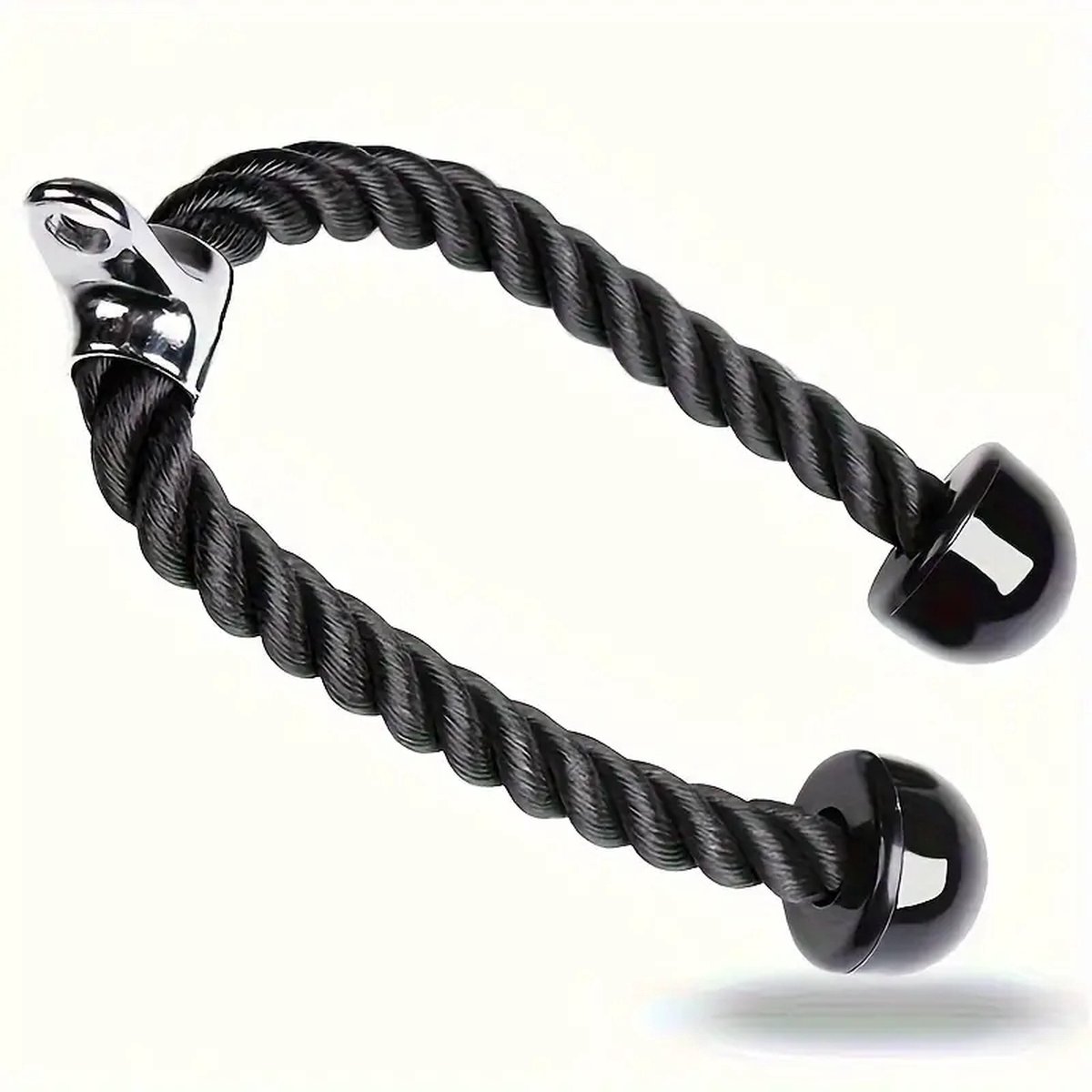 FluxGrip® - Tricep Rope - Trekkoord voor Krachtstations - Zwart Nylon - 70 CM