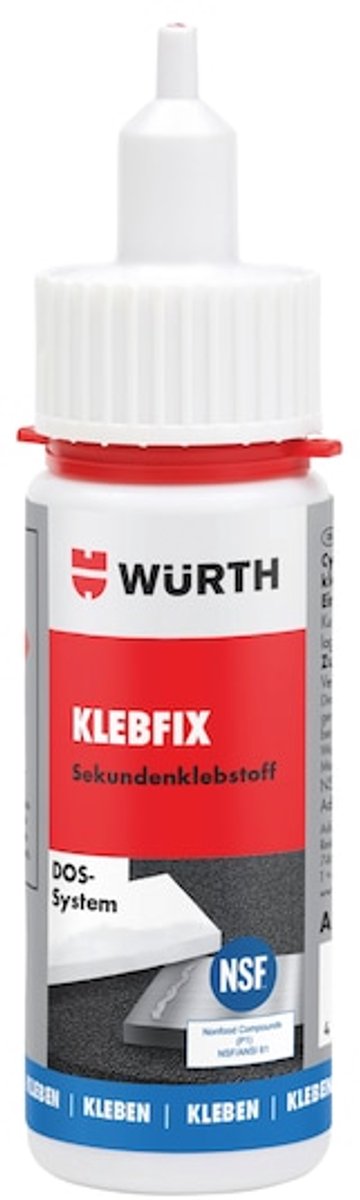 Wurth - Cyanoacrylaat-constructielijm, klebfix - klebfix secondenlijm inhoud 47.1 ml