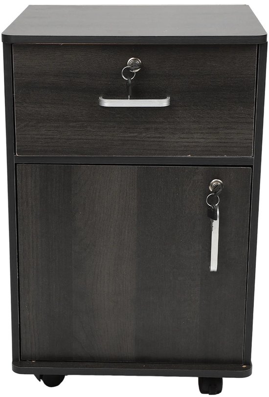 Vinsetto mobiele archiefkast met 3 laden, wit staal, 39 x 48 x 59 cm