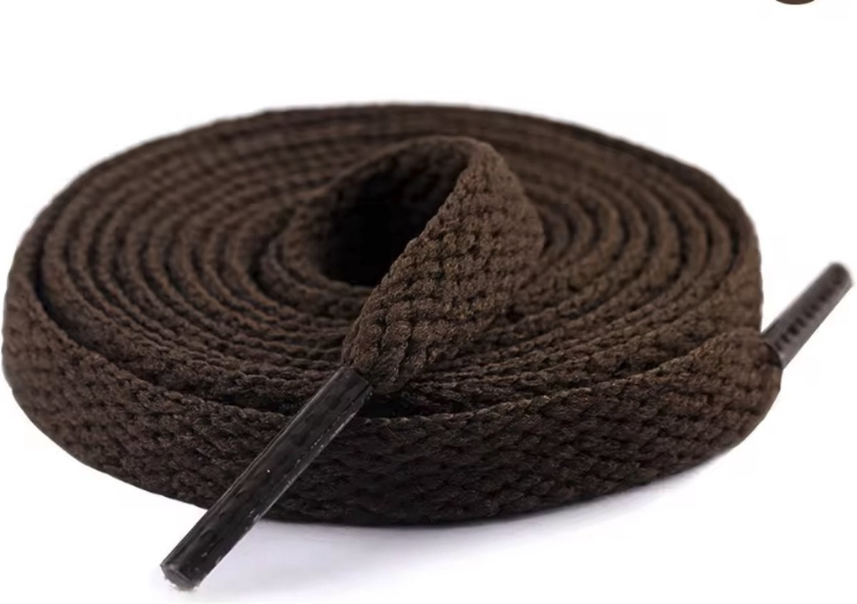 *** Bruine veters voor de perfecte pasvorm en stijl - 120 CM - 1 paar - Platte 8MM veters - Sneakerveters - wandelschoenen - van Heble® ***