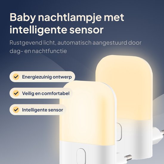 Dimbaar babynachtlampje met zachte LED-verlichting, Plug-in van Lunoo — afbeelding 4