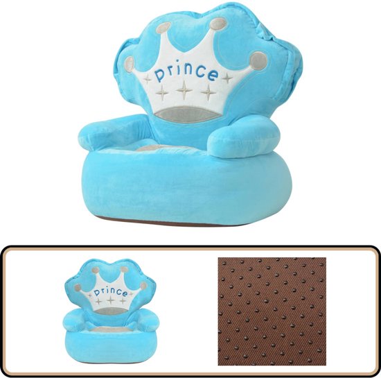 vidaXL Kinderstoel prins pluche blauw van Vidaxl — afbeelding 4