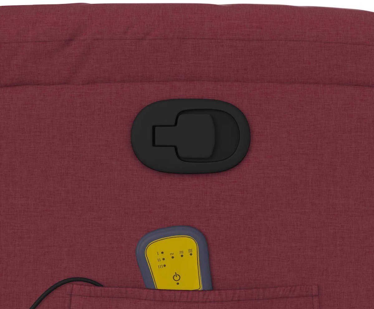 vidaXL Massagestoel Verstelbaar Wijnrood Elektrische Massage - afbeelding 3