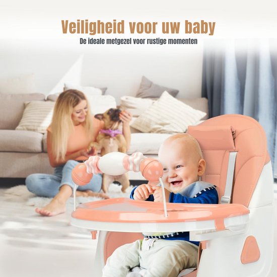 Zylo® Kinder Eetstoel - Baby Eetstoel - Kinderstoel Baby - 25x44x92 - Roze van Zylo — afbeelding 5
