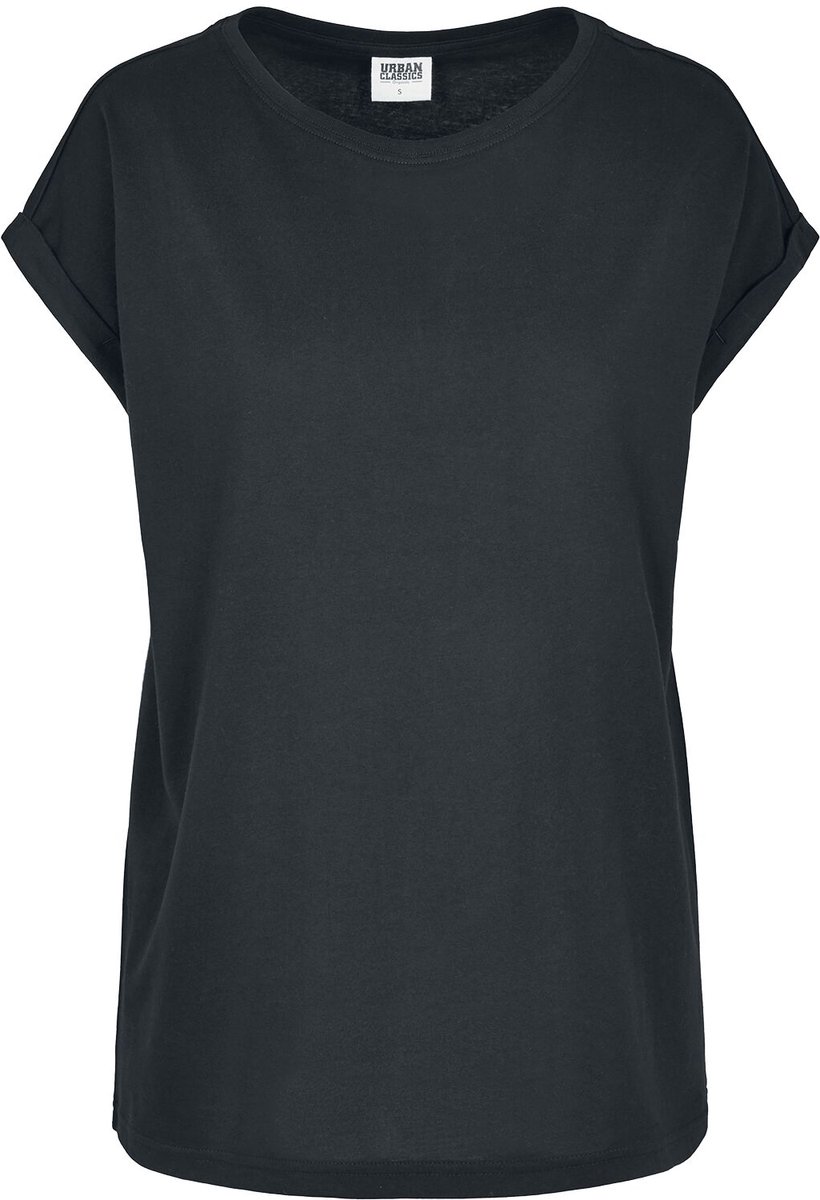 Urban Classics Organic Extended Shoulder Tee Dames T-shirt – 3XL Zwart