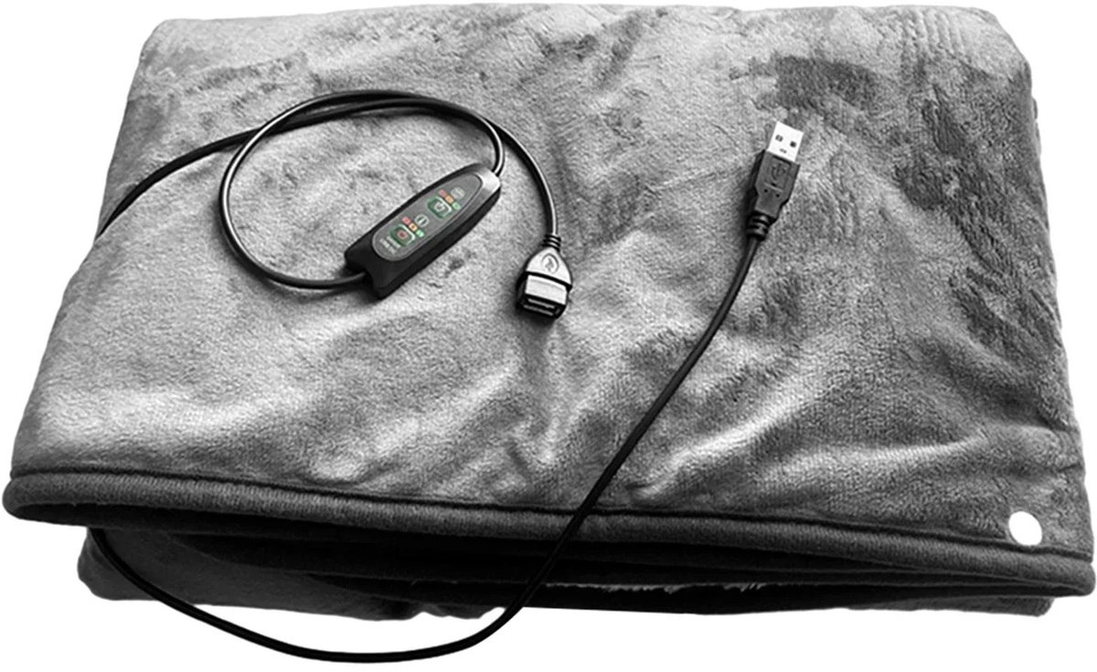 RM Store® - Elektrische Verwarmingsdeken - Verwarmde Deken - Fleece Deken - 3 Warmtestanden - Donkergrijs - 150 x 80 cm.
