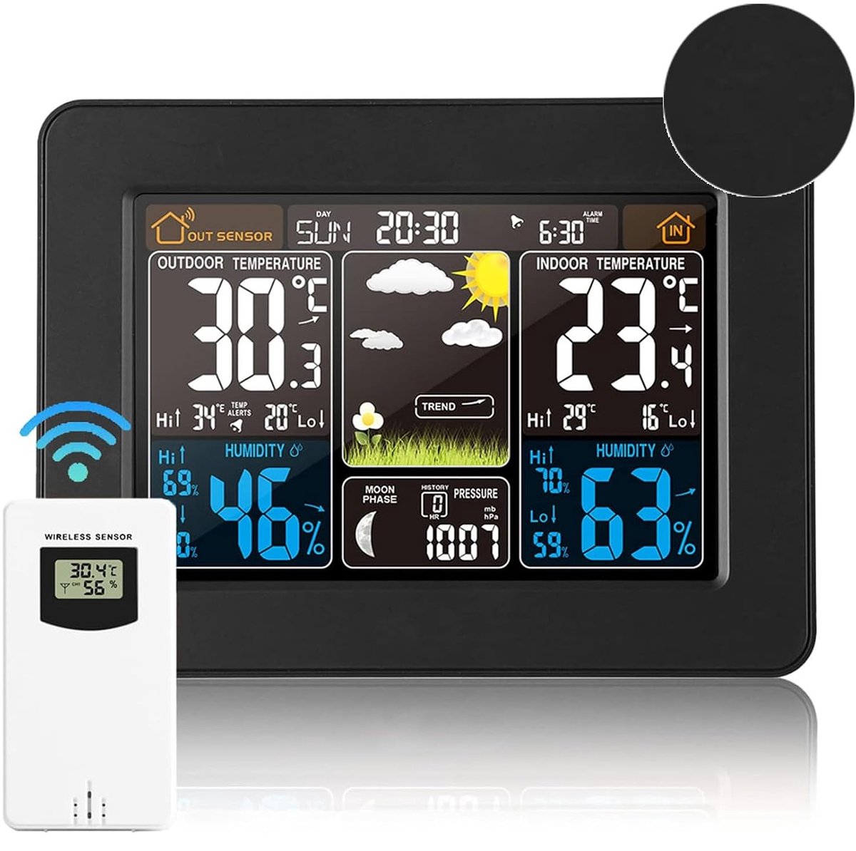 Weerstation met Kleurendisplay en Buitensensor voor Binnen en Buiten