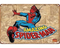 Signs-USA - Cartoon Sign - metaal - Spiderman Amazing - 20 x 30 cm
