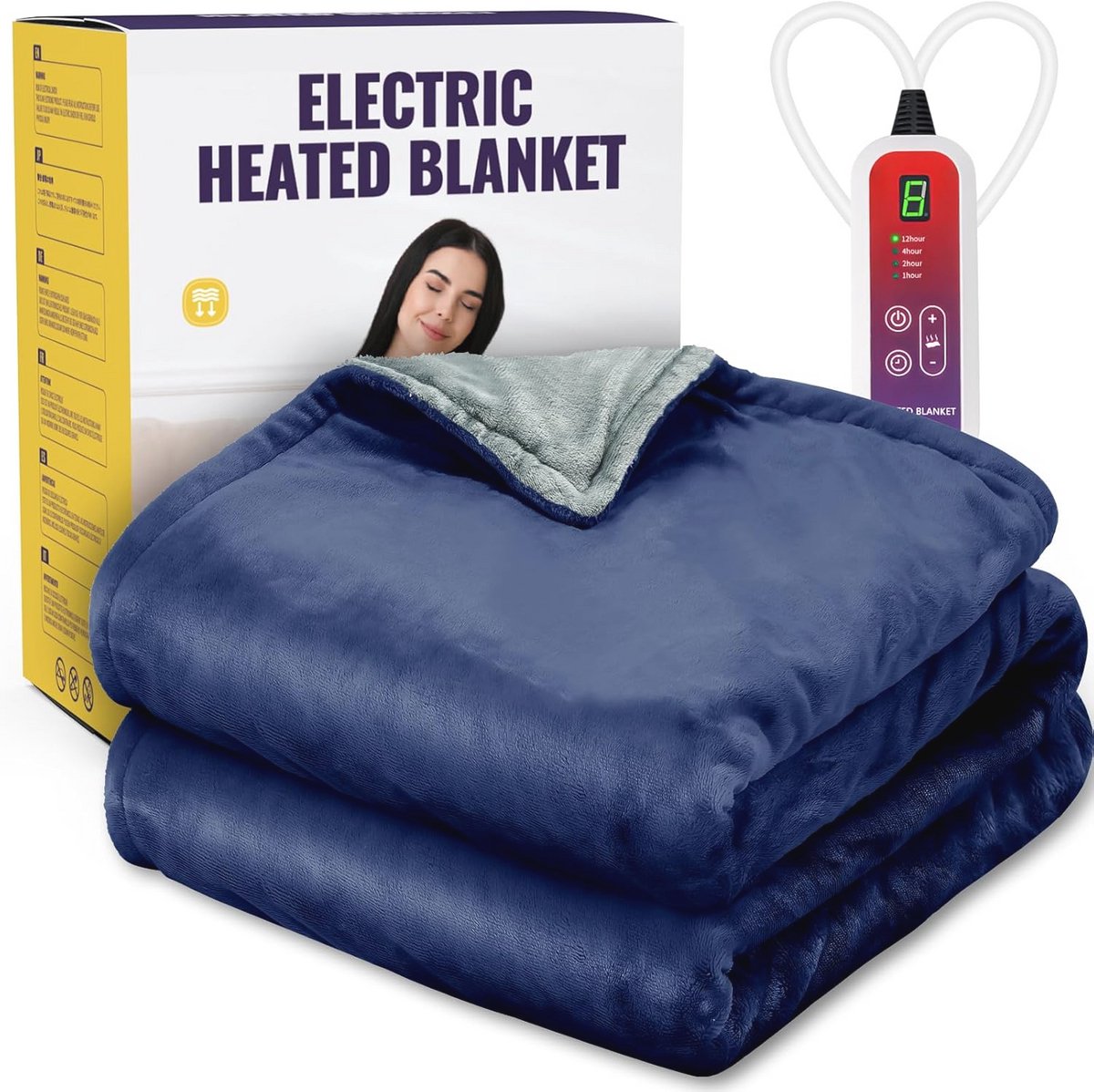 Verwarmingsdeken 100 x 180cm - Elektrische Dekens met Automatische Uitschakeling en Instelbare Warmteniveaus