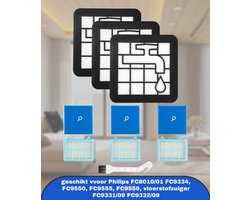 3 stuks stofzuigerfilters voor Philips PowerPro Compact, Active, City & Power Cyclone, reservefilterset voor Philips FC8010/01 FC9334, FC9550, FC9555, FC9556, vloerstofzuiger FC9331/09 FC9332/09