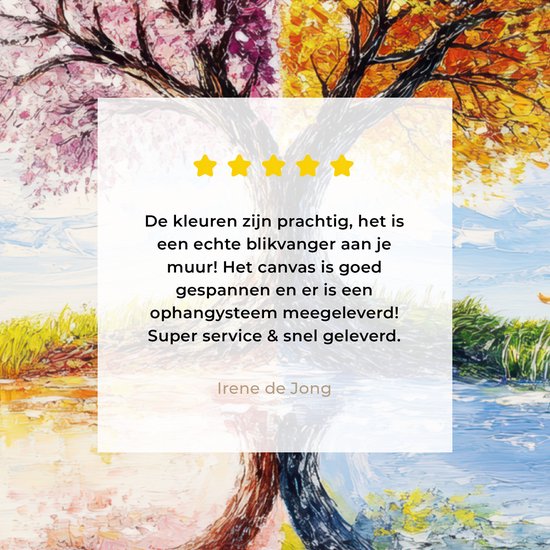 Tableau sur toile 20x20 cm - Décoration murale Arbre - Art - Saisons - Printemps - Automne - Décoration murale salon - Décoration chambre - Accessoires chambre - Peintures sur toile