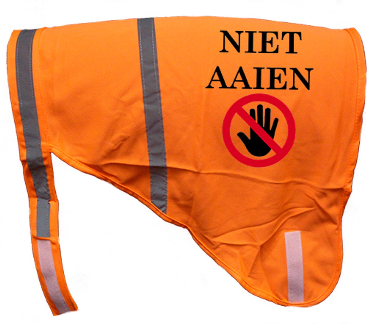 Hondenhesje "NIET AAIEN", Maat L, Kleur Oranje