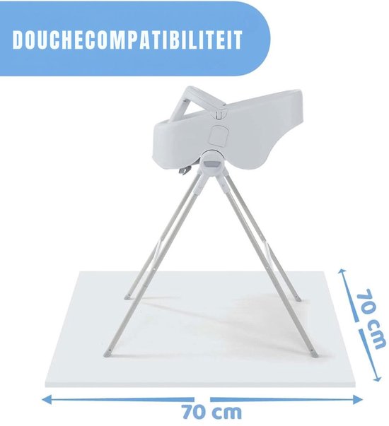 Zylo® Baby Badje met Standaard - Baby Badje - Inklapbaar Bad - met Badzitje - van 0-12 maanden - 55x70x107cm - Grijs van Zylo — afbeelding 2