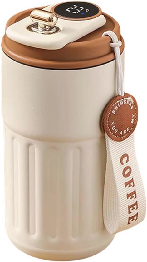 Geïsoleerde Smart Waterfles met LED Temperatuurweergave - Roestvrijstalen Reismok 500 ml