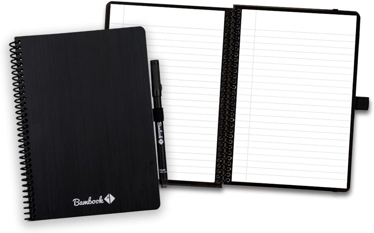 Herbruikbaar Notitieboek A5 - Gelinieerd - Duurzaam Spiraalblok met Uitwisbare Pagina's - Inclusief Gratis Pen
