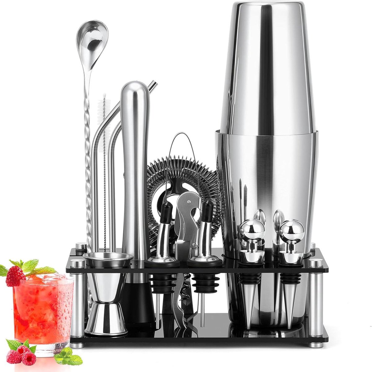 Cocktail shaker set - professionele barkeeper set - 15-delig