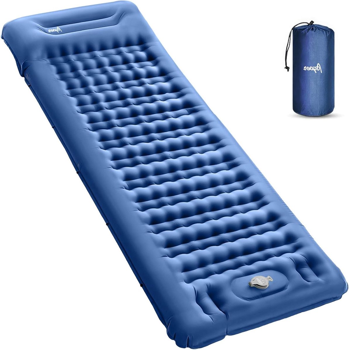 Opblaasbare slaapmat - 15 cm dik - geschikt voor kamperen - blauw