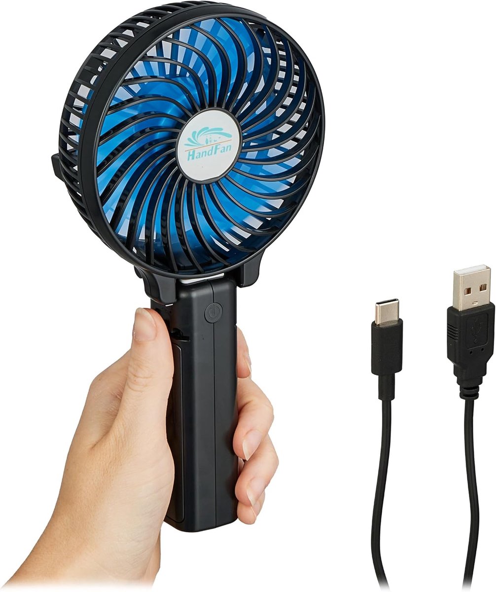 Draagbare handventilator met 3 standen en USB-aansluiting - Compact en opvouwbaar voor reizen