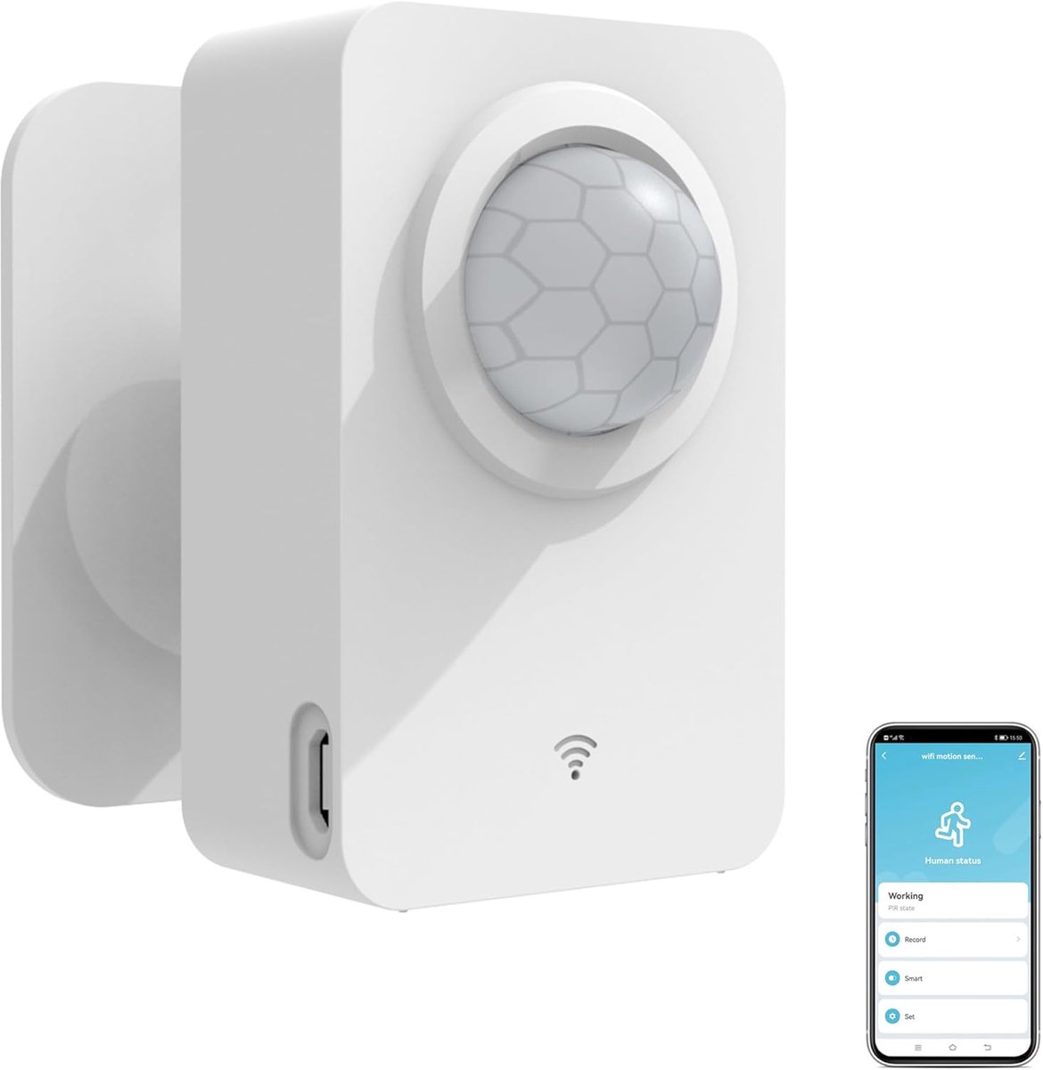 Draadloze Wi-Fi Bewegingssensor met App-melding en Grootgebiedsdetectie voor Thuisbeveiliging