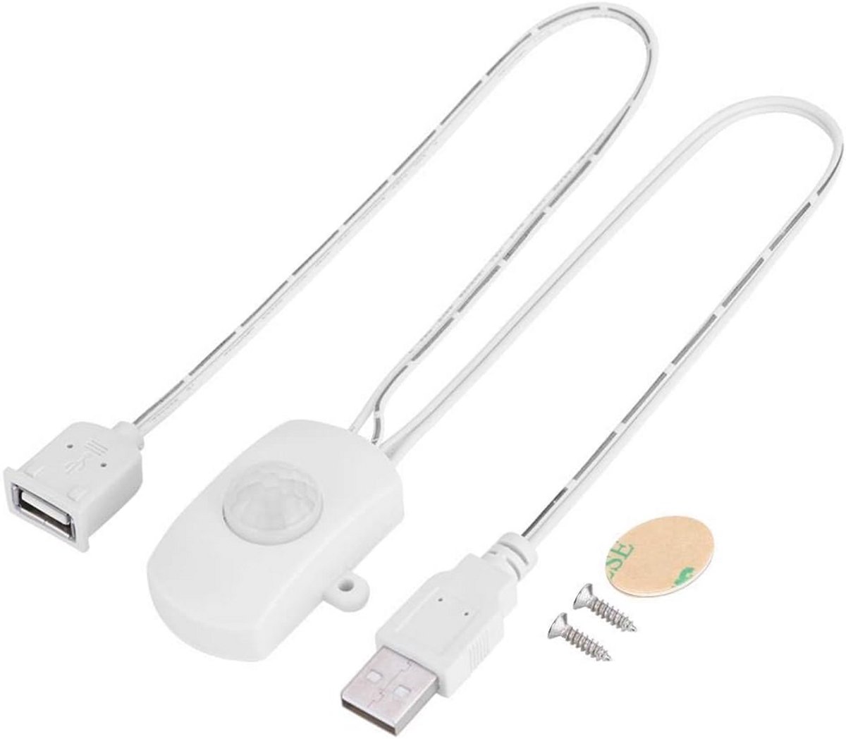 PIR Bewegingsmelder Schakelaar voor LED-lampen - Automatische Sensor met USB-interface en 120 Graden Detectiehoek
