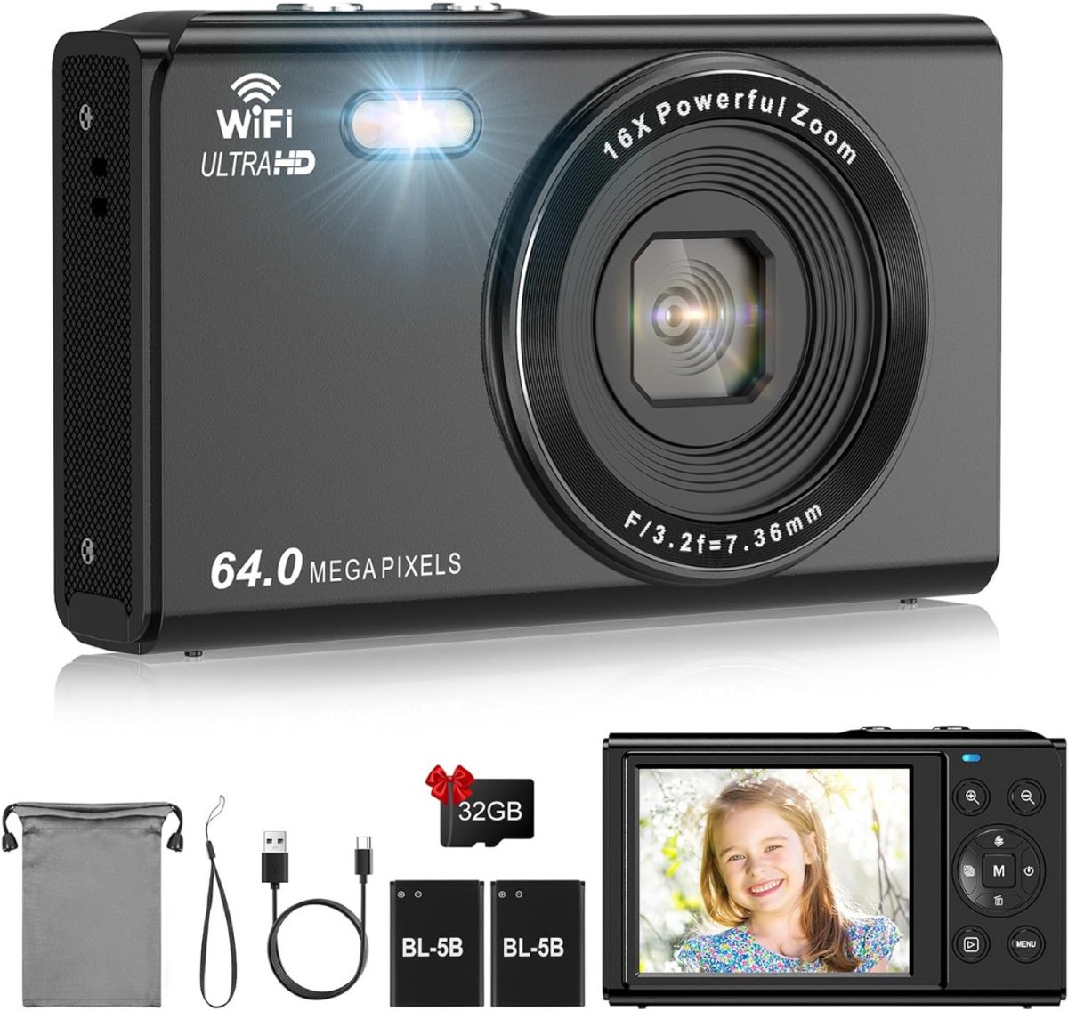 ApexArte® Vlog Camera voor Beginners - Videocamera voor Kinderen en Volwassenen - Handycam - 4K Kwaliteit