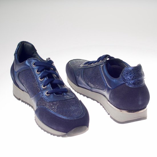 Piedro Dames Sneaker – Blauw/Grijs maat 38 | bol.com
