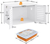 RoyaLuxe - Kattenmeubel - Kat - Katten - Kattenbak Kast - Kattenbak - Kattenkast - Kattenbench - Kast - Kastje - Dressoir - Dressoir Kasten - Dressoirs - Dressoir Kasten Wit - Kattenkooi - Ombouw - Hout - Wit