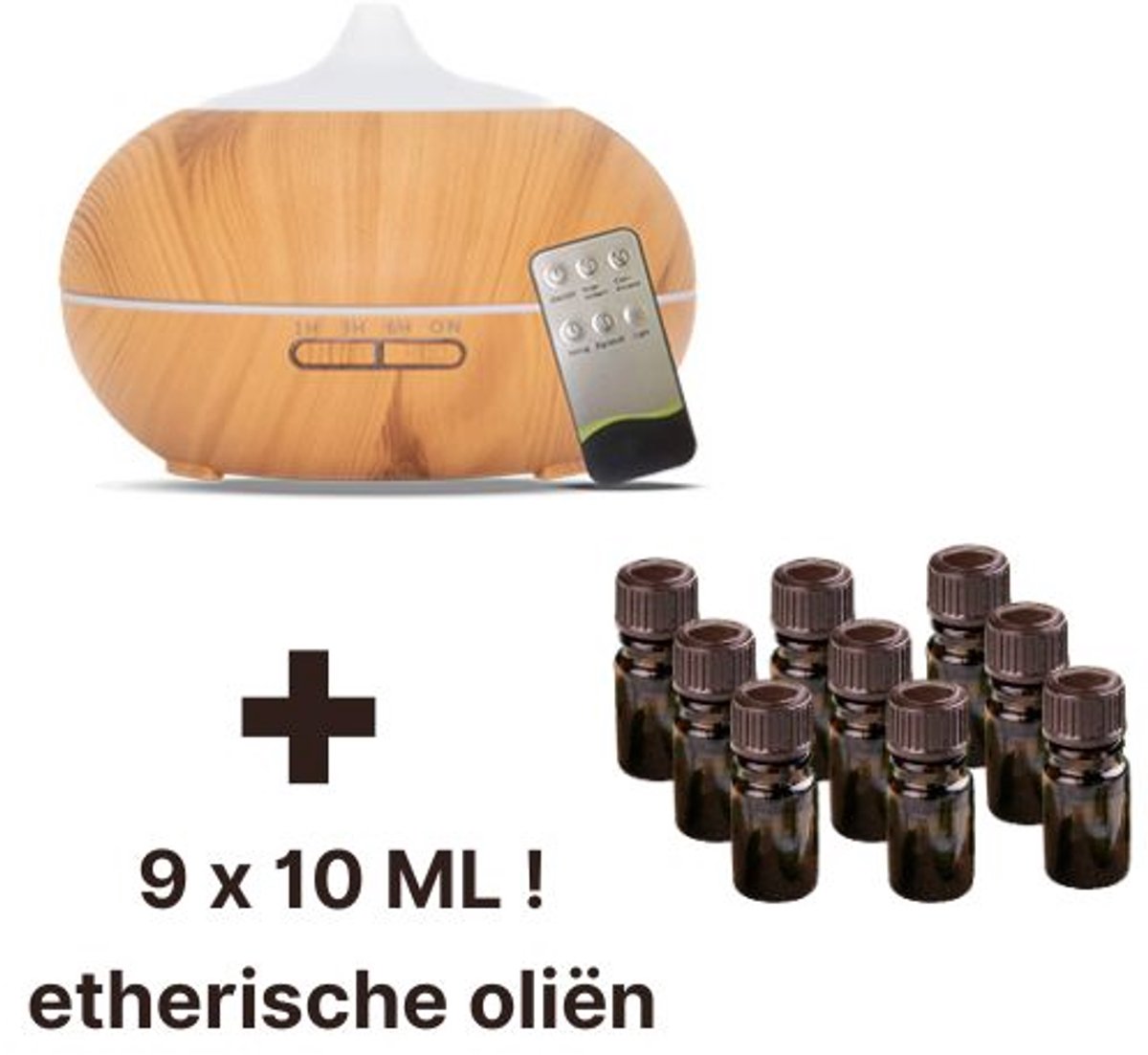 Goedkoopste Mandala Bruin - Aroma Diffuser - 500 ml - LED - 9 x Etherische Olie Set