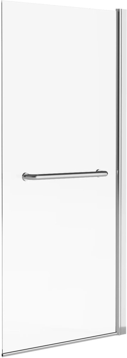 Vente-unique Badscherm met verchroomd metalen handdoekenrek in industriële stijl - 70 x 140 cm - TOBIN L 70 cm x H 140 cm x D 0.5 cm