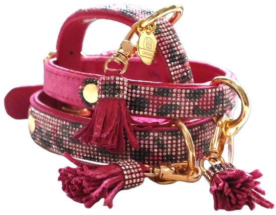 Foto: Luxe halsband voor honden echt leer leder reflecterend verstelbaar 26 cm 40 cm x 2 cm blauw