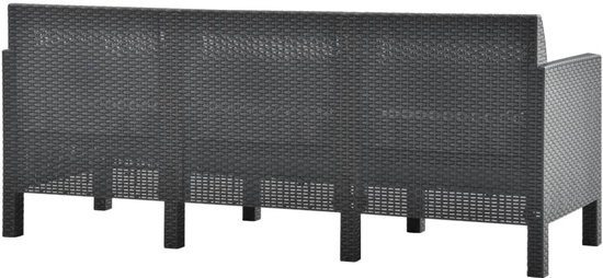 vidaXL Loungeset 2-delig - Antraciet - Rattanlook Tuinstoel - Lounge Set - Buitentijd - Relaxen - Tuinset