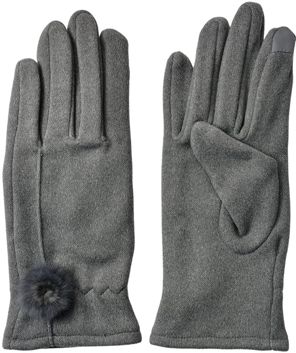 Clayre & Eef Handschoenen Winter 9x23 cm Grijs Polyester